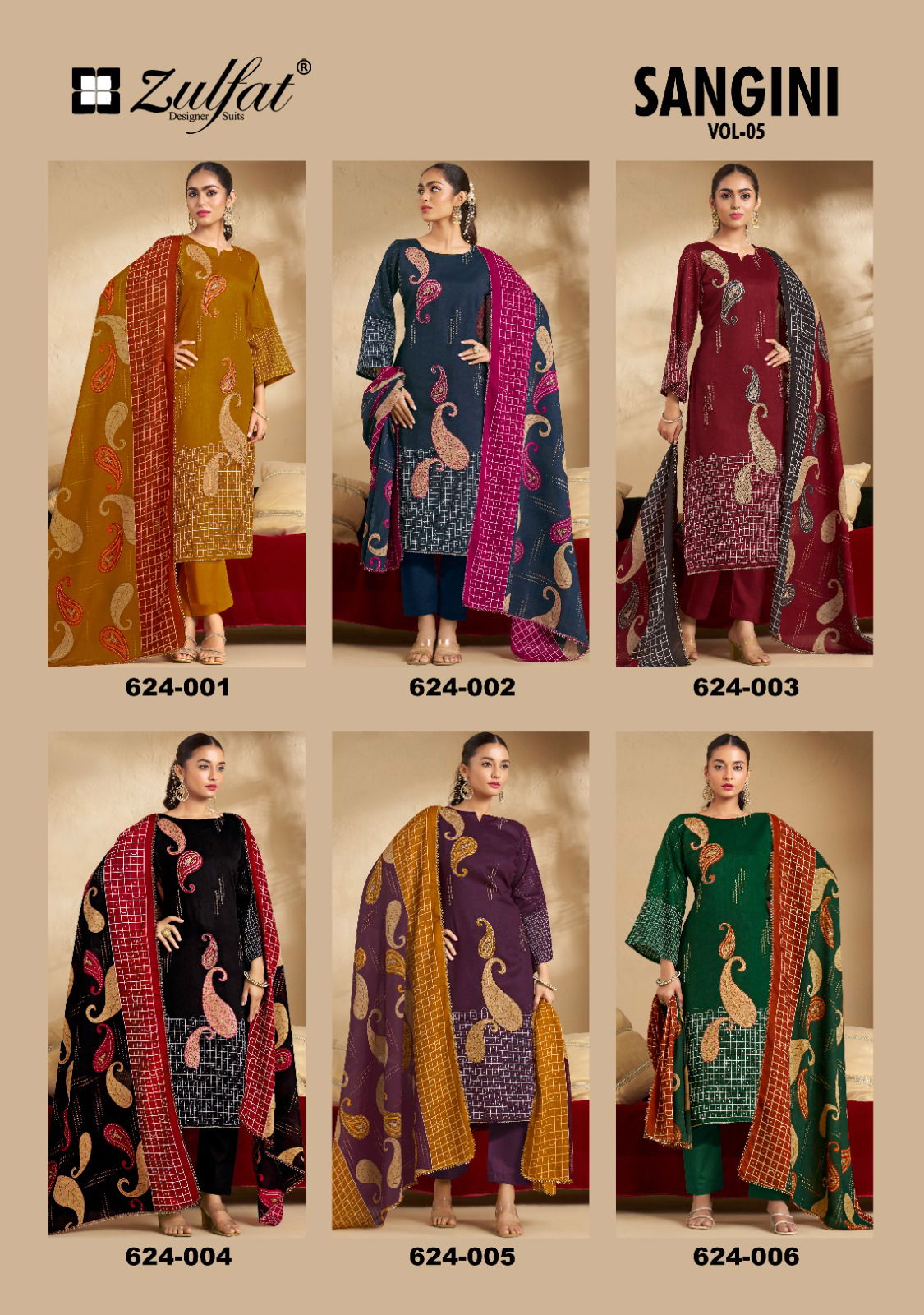 Sangini Vol 5 By Zulfat Printed Jam Cotton Dress Material Wholesalers In Delhi